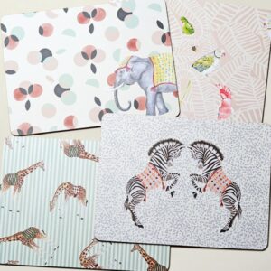 Yvonne Ellen Set of 4 Carnival Animal Placemats