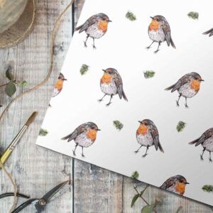Robin gift wrap single sheet