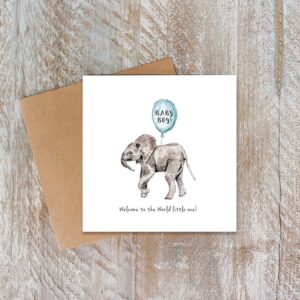 Baby Boy Elephant Card