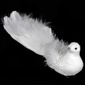 Elegant Feather Doves Clip on Decoration