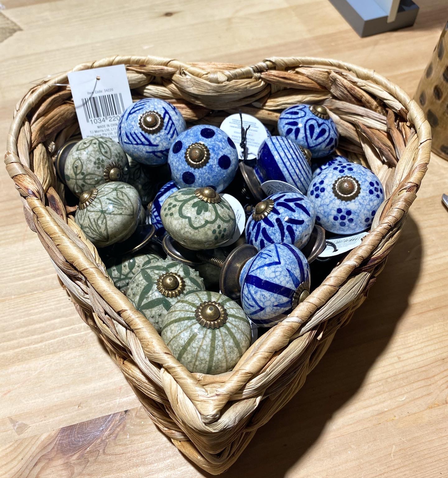 Blue & White Rustic Doorknob Blue & White Rustic Doorknob