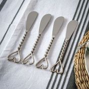 Set of 4 Heart Twisted Butter Knives