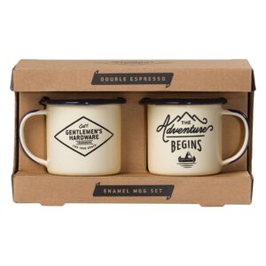 Enamel Espresso Mugs – Cream – Set of 2 Enamel Espresso Mugs Cream Set of 2