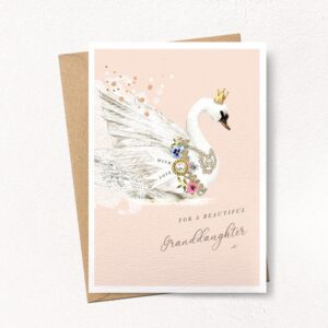Beautiful Granddaughter Swan Card