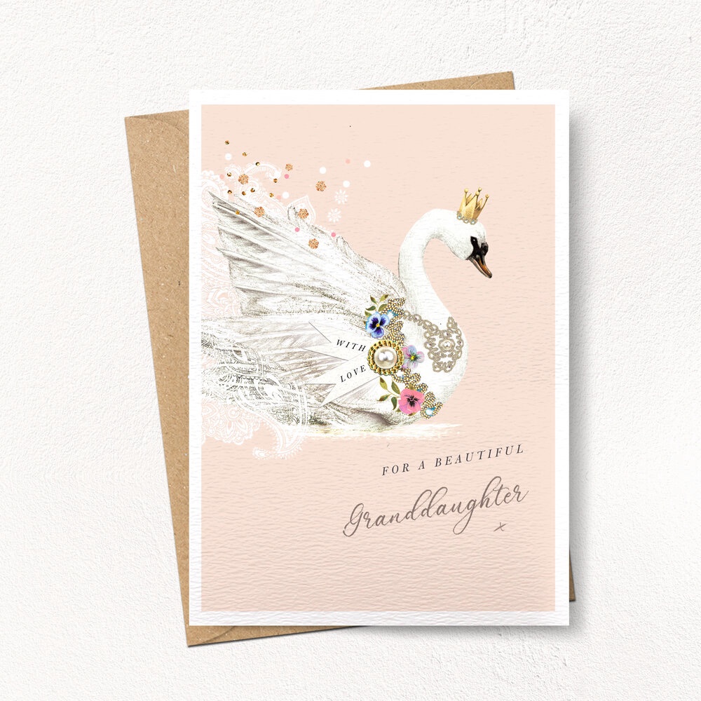 Beautiful Granddaughter Swan Card Beautiful Granddaughter Swan Card