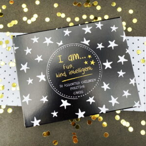 Box of 50 "I AM…" Children Positivity Cards including stand