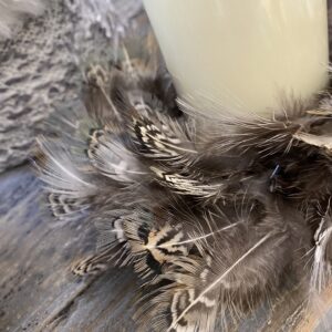 Handmade Oakham Feather Candle Wreath Handmade Oakham Feather Candle Wreath