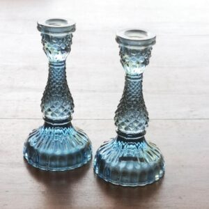 GLASS CANDLESTICK TILDA INK