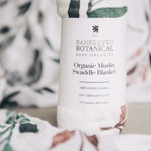 Bamboo Baby Swaddle Blanket, Botanical Print 3 Bamboo Baby Swaddle Blanket, Botanical Print