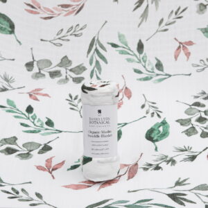 Bamboo Baby Swaddle Blanket, Botanical Print