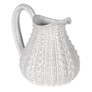 Large Urchin Effect White Ceramic Jug