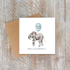 Baby Boy Elephant Card
