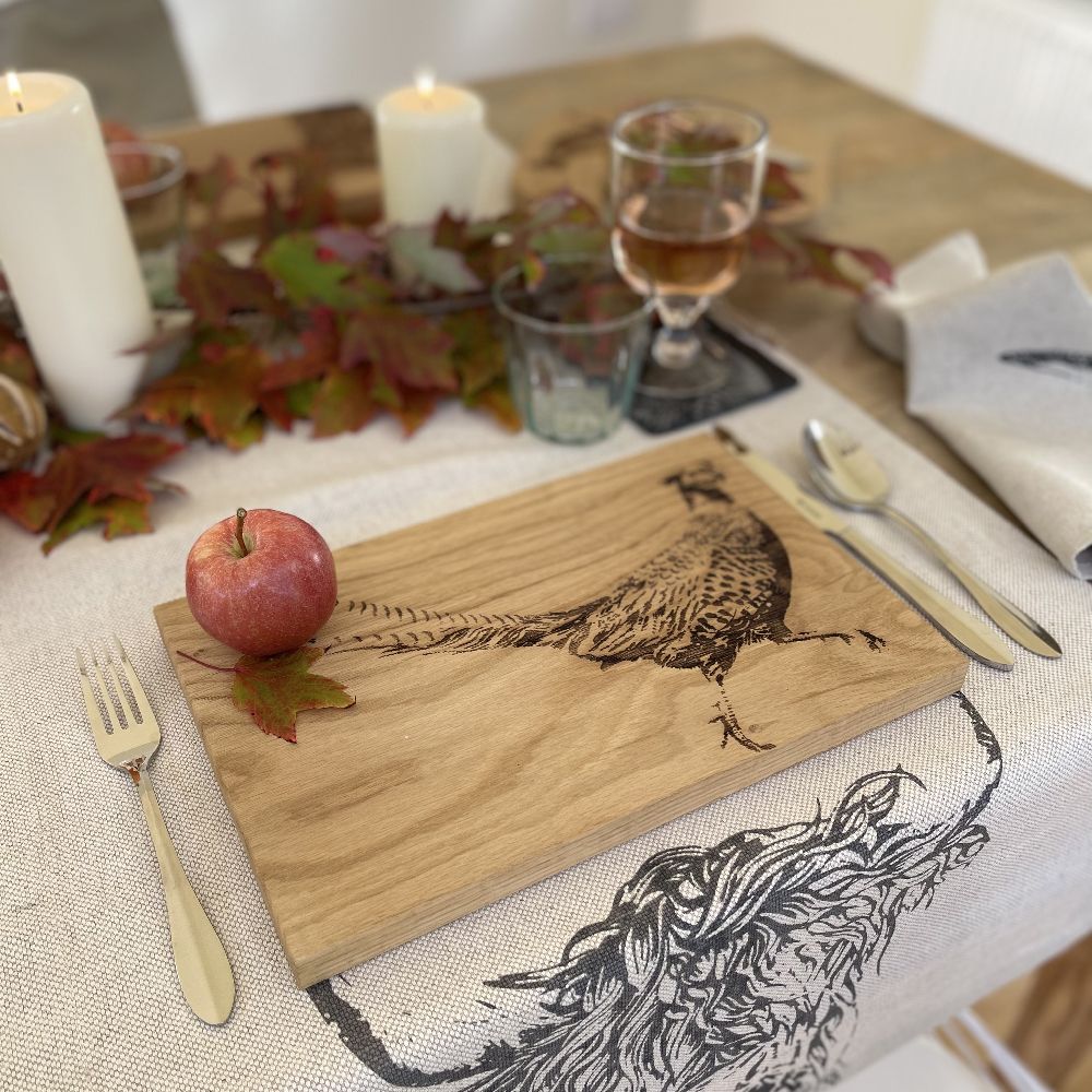 Oak Serving Board – 30cm – Pheasant 3 Oak Serving Board - 30cm - Pheasant - Image 3