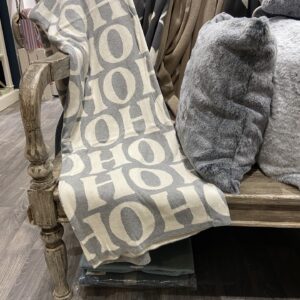 Grey Ho Ho Ho Throw/ Blanket Grey Ho Ho Ho Throw/ Blanket