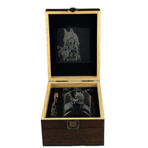 Drinks set in Wooden Gift Box - Horse