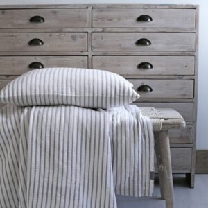 Hikari Taupe & White Striped Throw