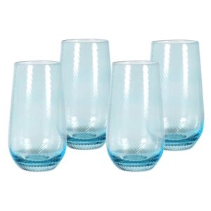 Set of 4 Sky Blue Hi Ball Glasses