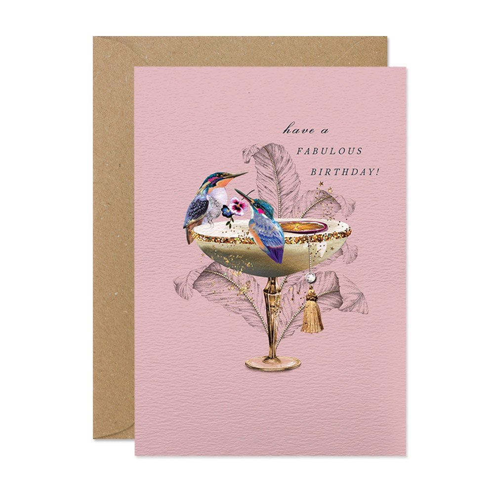 Kingfisher Cocktail Birthday Card 2 Kingfisher Cocktail Birthday Card - Image 2