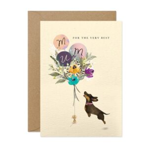 Best Mum Dog Balloons Card