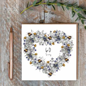 60th Birthday (Bees & Eucalyptus) Card