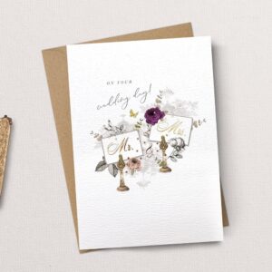 Mr & Mrs Place Names Wedding Card