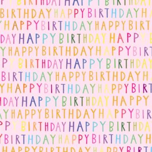 Happy Birthday Gift Wrap Pink Single Sheet