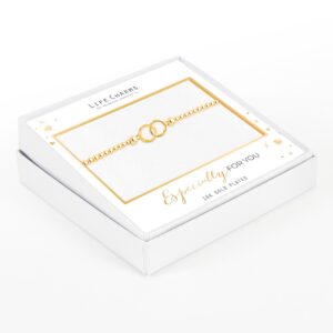 Life Charms – Double Circle Crystal Bracelet Gold Life Charms Crystal Circle Bracelet Gold