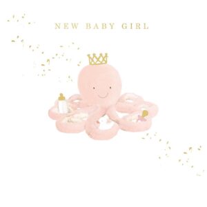 Baby Girl Card Pink Octopus