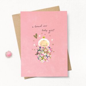 “Brand New Baby Girl” Card “Brand New Baby Girl” Card