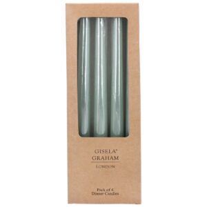 Pack of Four Ice Green Wax Taper Christmas Candles