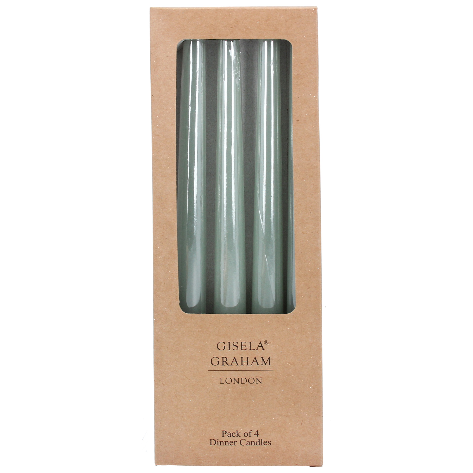 Pack of Four Ice Green Wax Taper Christmas Candles Pack of Four Ice Green Wax Taper Christmas Candles