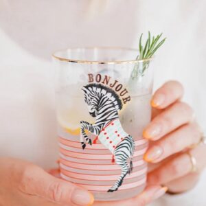Yvonne Ellen Zebra Hi Ball Glass