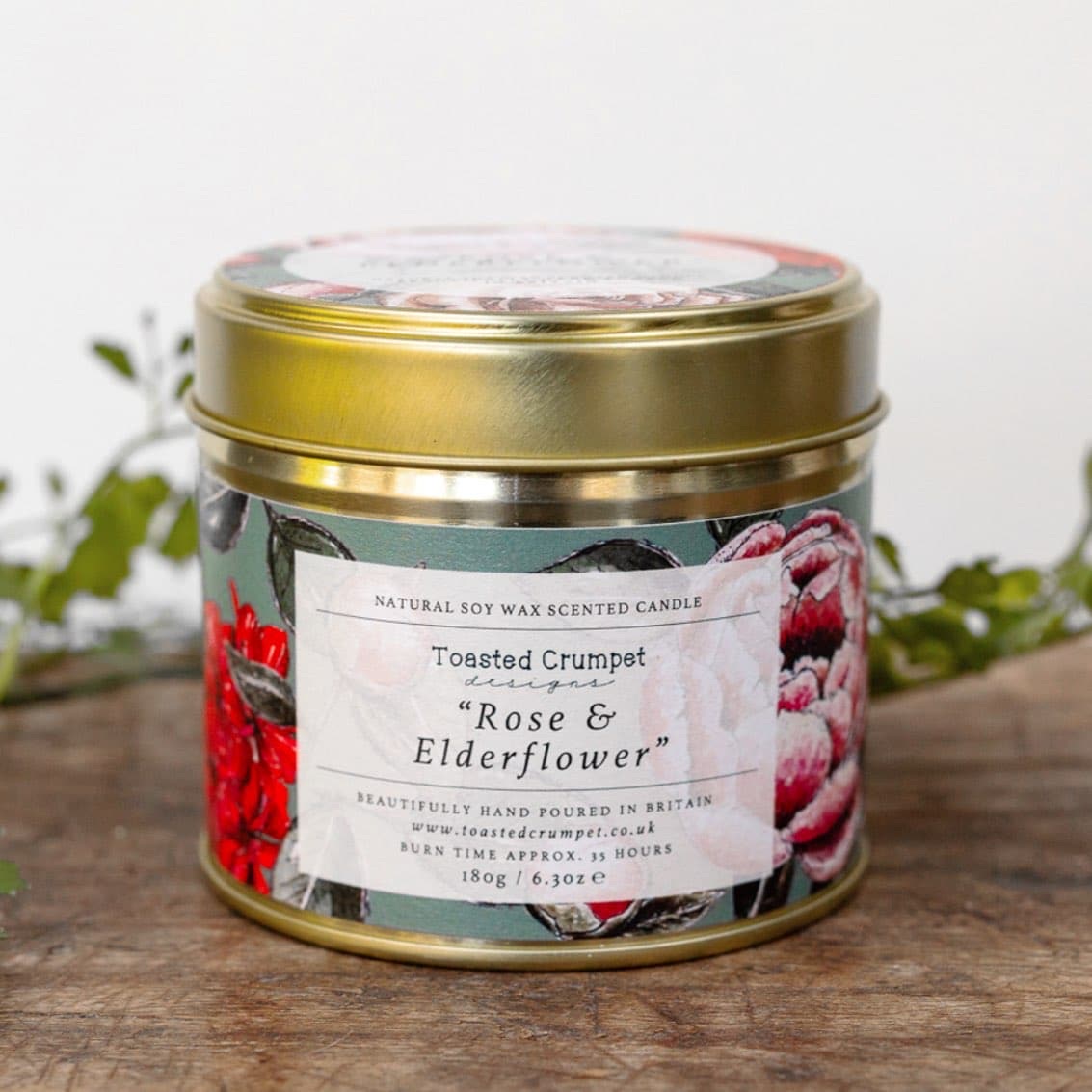 Rose & Elderflower Candle in a Matt Gold Tin IMG 3851.jpeg