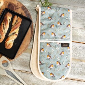 NEW! Robin & Eucalyptus (Blue) Cotton Double Oven Glove