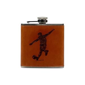 Leather FOOTBALL Hip Flask Leather FOOTBALL Hip Flask