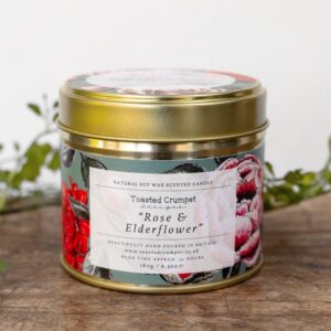 Rose & Elderflower Candle in a Matt Gold Tin