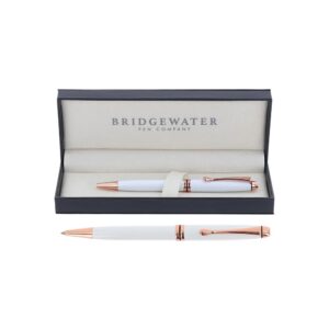 Bridgewater Winchester Gloss White & Rose Gold Ball Pen