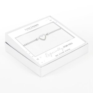 Life Charms – Crystal Heart Bracelet Silver Life Charms Crystal Heart Bracelet Silver