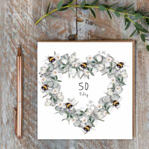 50th Birthday (Bees & Eucalyptus) Card 50th Birthday (Bees & Eucalyptus) Card