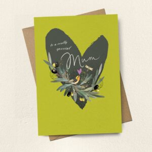 Mum Olive Leaves Heart Card Mum Olive Leaves Heart Card