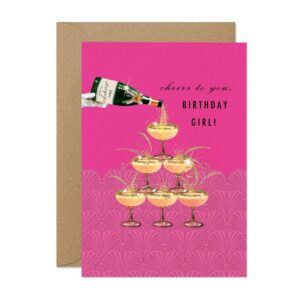 Cheers Birthday Girl Champagne Card Cheers Birthday Girl Champagne Card