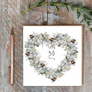30th Birthday (Bees & Eucalyptus) Card 30th Birthday (Bees & Eucalyptus) Card