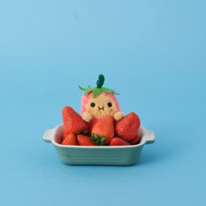 Noodoll Ricespud Strawberry Mini Sitting Plush Toy