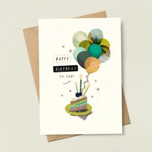 Birthday Cake Slice Balloons Card Birthday Cake Slice Balloons Card