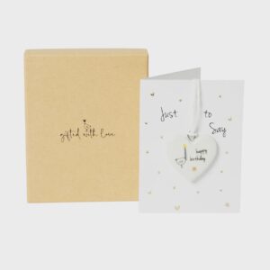Happy Birthday – Porcelain Boxed Hanging Decoration with Card Happy Birthday Porcelain Boxed Hanging Decoration with Card