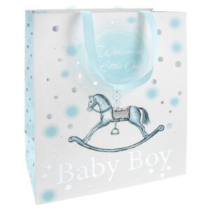 Baby Boy Rocking Horse Gift Bag Medium Baby Boy Rocking Horse Gift Bag Medium