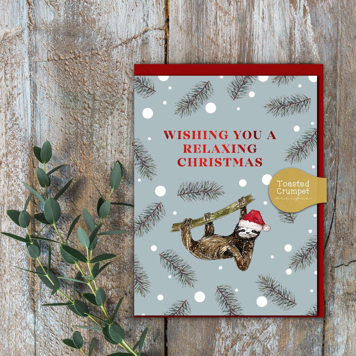 Relaxing Christmas (Sloth) Mini Card Relaxing Christmas (Sloth) Mini Card