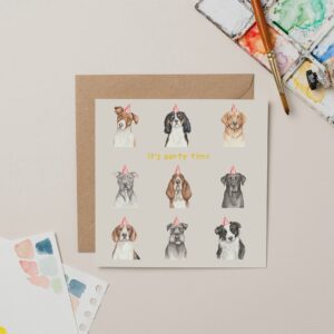 It's Party Time Dog card with Gold Foil