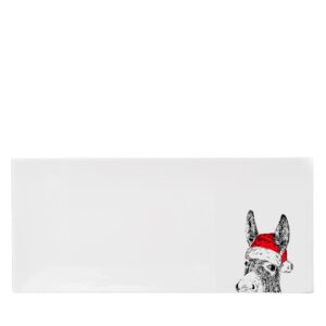 Little Weaver Arts Large Breakfast Plate – Christmas Donkey Little Weaver Arts Large Breakfast Plate Christmas Donkey