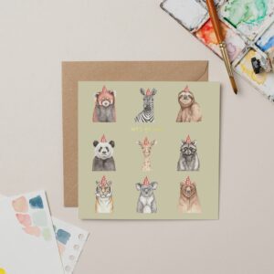 Let's Go Wild Birthday card with Gold Foil